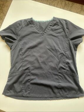 IRG Women's V-Neck Short Sleeve Scrub Top — Charcoal Gray